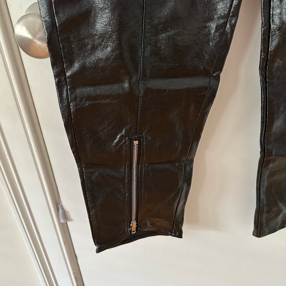 Nasty Gal, Plus Size Vinyl Zip Hem Pants - Picture 3 of 4